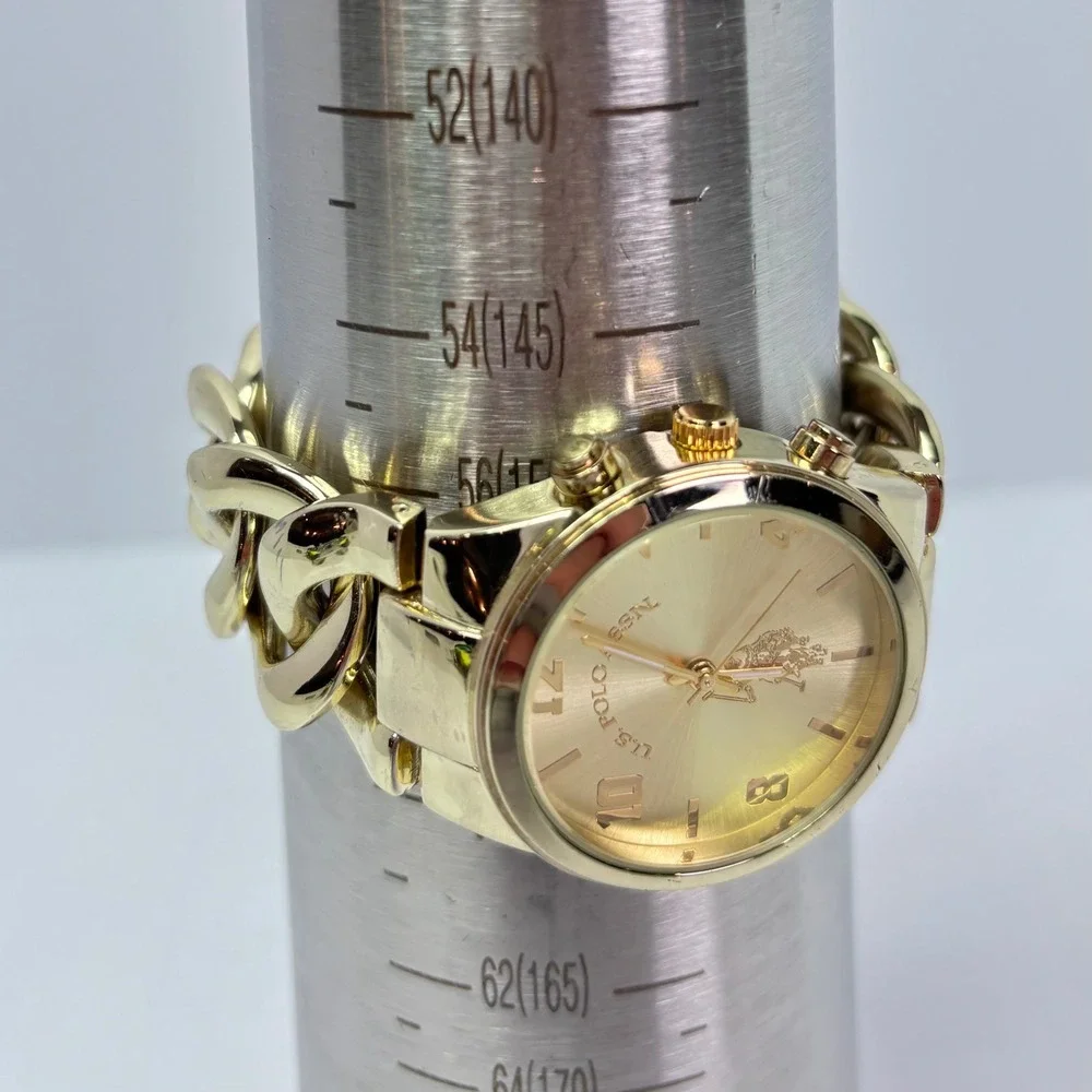 US Polo Association Gold Tone Watch Chunky Chain Women's USC40069‎ Elegant